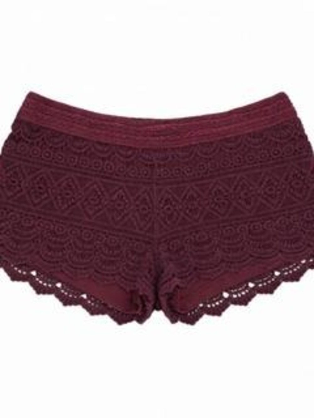 Trillium Crochet Shorts L Burgundy